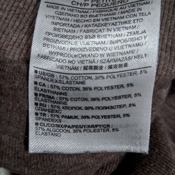 Banana Republic Womens Size S Shawl Neck Brown 2 Button Sweater Kangaroo Pocket - Picture 9 of 13